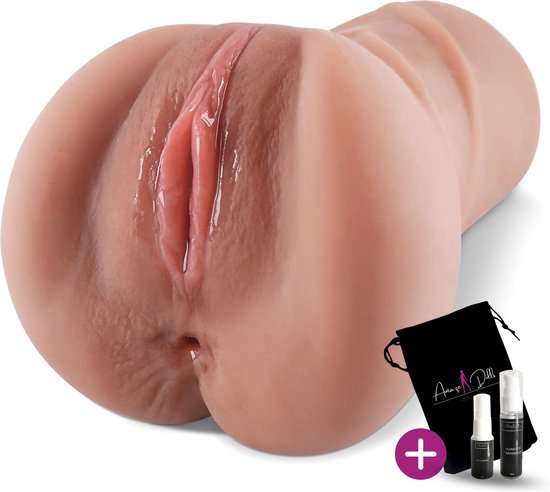 Amaze Dolls Jane™ - Masturbator inclusief opbergtas, glijmiddel & toy cleaner - 2 in 1 kunstvagina & anus Lovedoll - Realistische Pocket Pussy - Sex toys voor mannen