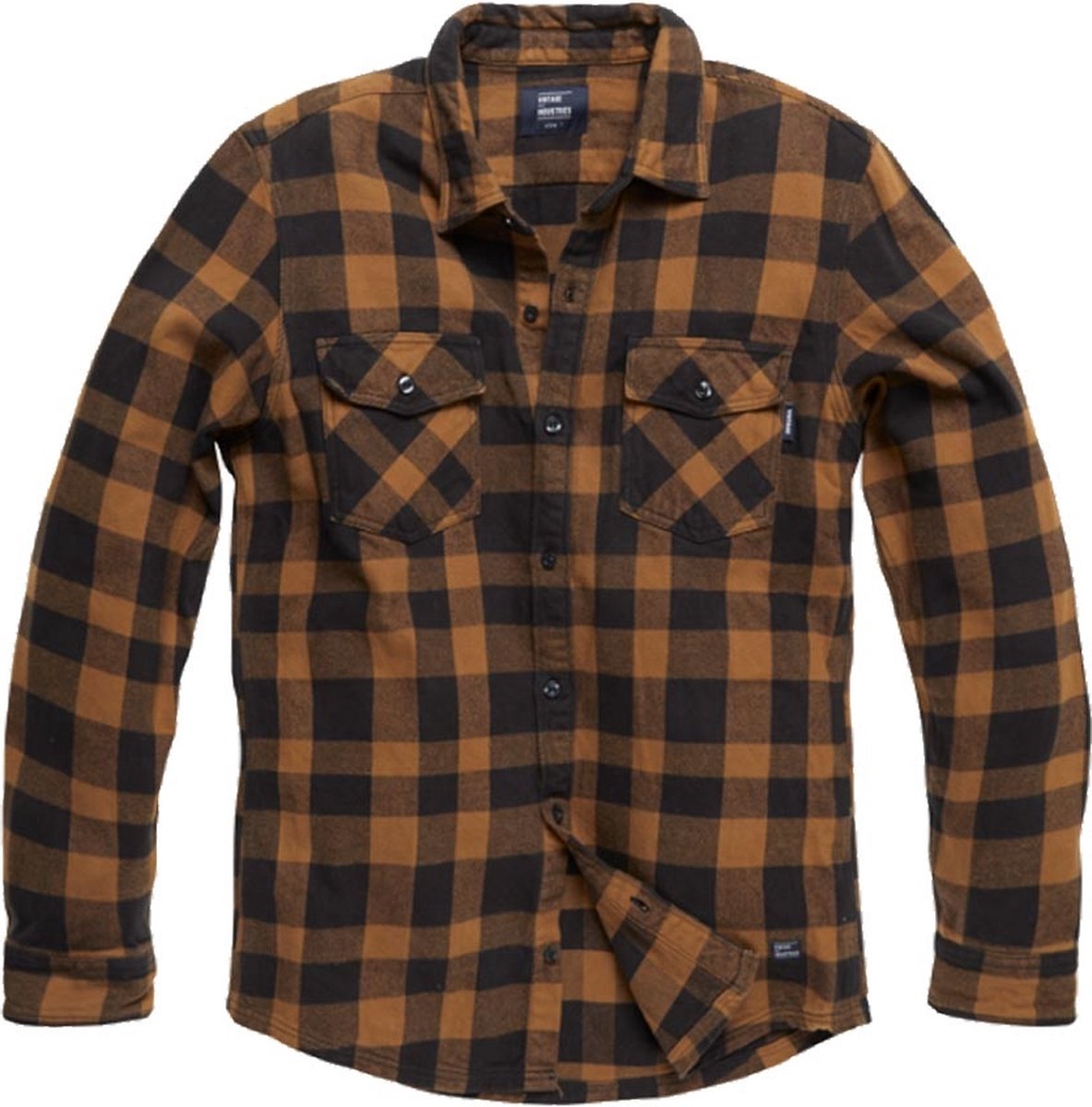 Vintage Industries Globe Heavyweight Yellow Check Shirt Heren