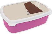 Broodtrommel Roze - Lunchbox - Brooddoos - Vintage - Pastel - Jongen - 18x12x6 cm - Kinderen - Meisje