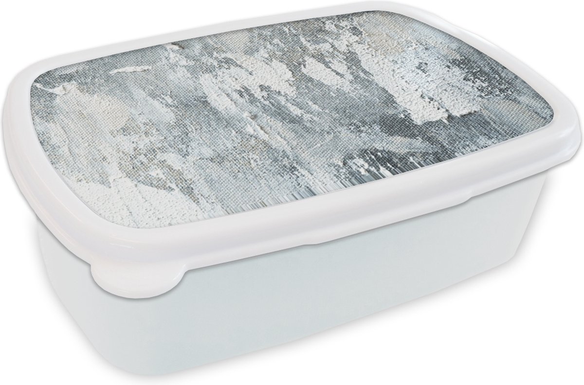 Broodtrommel Wit - Lunchbox - Brooddoos - Verf - Industrieel - Design - 18x12x6 cm - Volwassenen