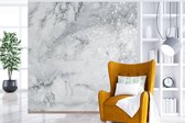 Behang - Fotobehang Marmer - Glitter - Grijs - Breedte 350 cm x hoogte 350 cm