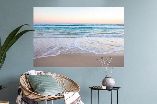 Stickers muraux - Plage - Mer - Pastel - 90x60 cm - Feuille adhésive