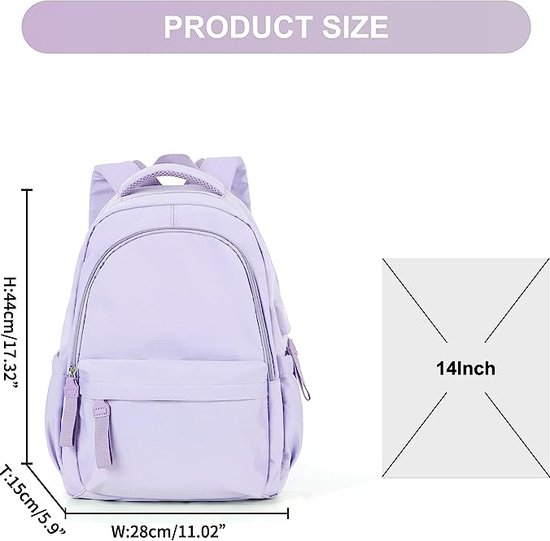 BIKROD Rugzak voor heren, schoolrugzak voor jongens, 15,6 inch laptoptas, beige, 15.6