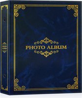 Fotoalbum 10x15 400, traditioneel kunstleer, insteekalbum voor portretformaat, foto's, foto's, blauw