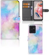 Telefoonhoesje Xiaomi Redmi Note 12 4G Bookcase Personaliseren Watercolor Light