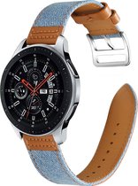 Mobigear Watch bandje geschikt voor Smartwatch Bandje Gespsluiting | Mobigear Denim - 22 mm - Blauw