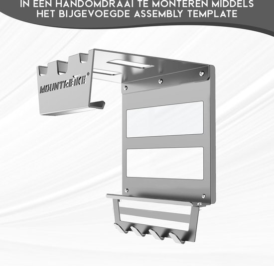 Mountabike WAVE Fiets Ophangsysteem - Extra zwaar - Fiets muurbeugel - Fiets ophangbeugel - Inclusief haken voor fiets accessoires - Antraciet van Mountabike — afbeelding 4