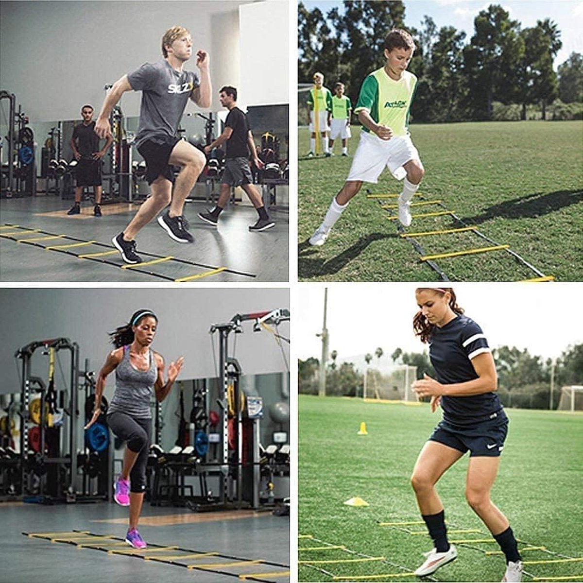 coördinatieladder 8 m incl. tas I trainingladder ladder voor coördinatietraining, aggility training, voetbal, basketbal, fitness