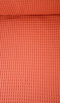 Wafelkatoen uni oranje 1 meter - modestoffen voor naaien - stoffen