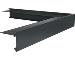 Buitenhoek daktrim aluminium 60 mm x 64 mm, lengte 400 mm. Antraciet, RAL 7016