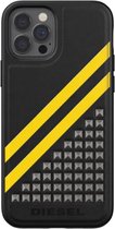 Diesel Studs & Stripes Back Case - Geschikt voor Apple iPhone 12/12 Pro (6.1") - Zwart
