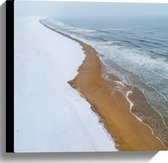 Canvas - Zee - Water - Strand - Zand - 40x40 cm Foto op Canvas Schilderij (Wanddecoratie op Canvas)