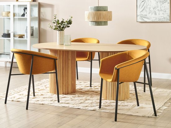 AMES - Chaise de salle à manger lot de 2 - Oranje - Polyester