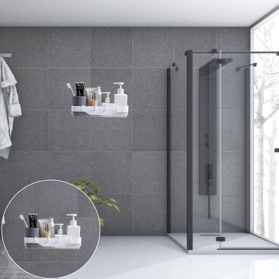 2 pièces sans perçage étagères de salle de bain porte-shampoing en plastique  panier de... | bol.com