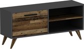 TV Kast Adonay - 120x35x50 cm - Antraciet en Houtkleurig - Spaanplaat en Kunststof - Modern Design