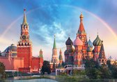 Fotobehang Regenboog Boven Het Kremlin In Moskou - Vliesbehang - 416 x 290 cm