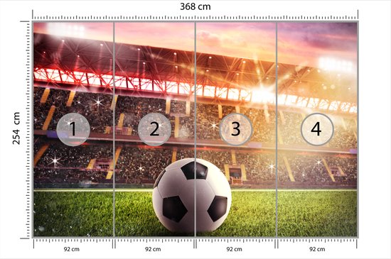 Papier peint photo Voetbal dans le stade - Papier peint non tissé - 368 x 254 cm