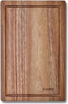 Snijplank DICE | acaciahout | 32 x 21 x 1,5 cm | houten plank met sapgoot | snijplank hout | serveerplank | houten plank keuken