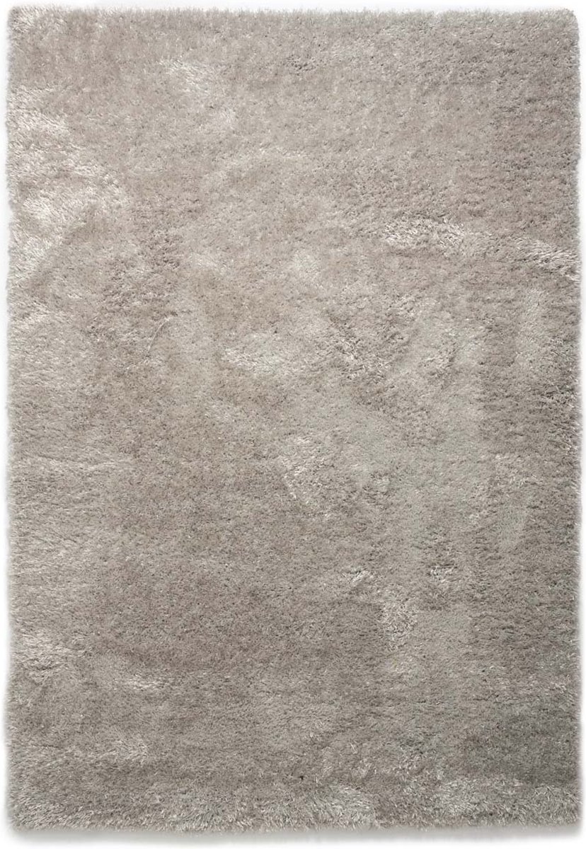 Tapis carré à poils longs velours - Posh argent clair 120x120 cm