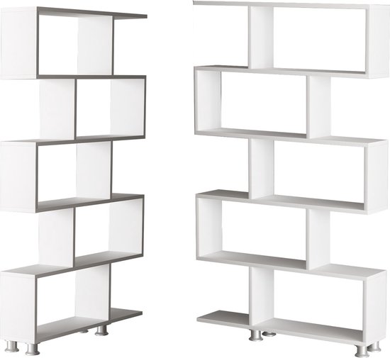 Stijlvolle Boekenkast - Wit Melamine - 90x156x20cm - Perfect voor elke Woonruimte