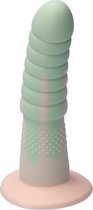 Ylva & Dite - Aria - Siliconen Anale / Vaginale dildo - Made in Holland - Spetter Pastel Groen / Pastel Oranje