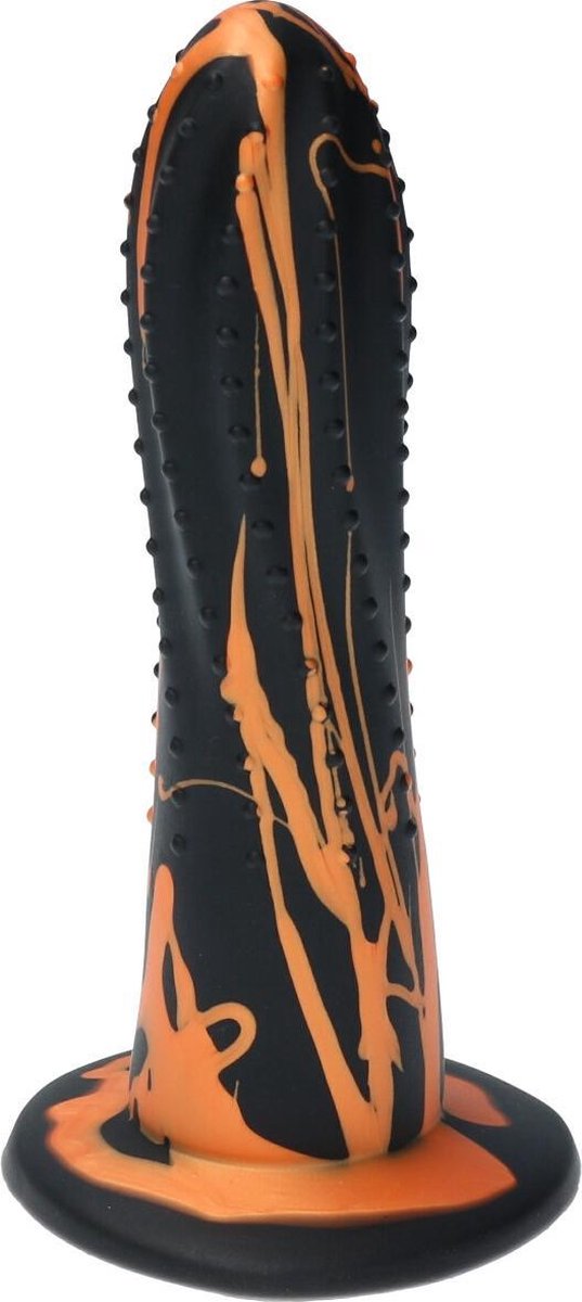 Goedkoopste Ylva & Dite - Prickly Pear - Siliconen dildo - Made in Holland - Satijn Oranje Geel / Zwart