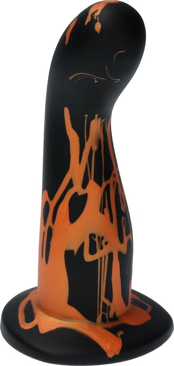 Goedkoopste Ylva & Dite - Leda - Siliconen G-spot / Prostaat dildo - Made in Holland - Satijn Oranje Geel / Zwart