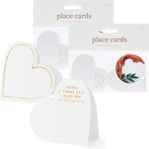 Cartes de visite / marque-places PartyDeco Coeur - Mariage - blanc / or - 100x pièces - 16 x 22 cm