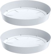 Prosperplast Opvangschaal/onderschaal voor bloempot/plantenpot - 6x - wit - rond - Dia 15,5 cm