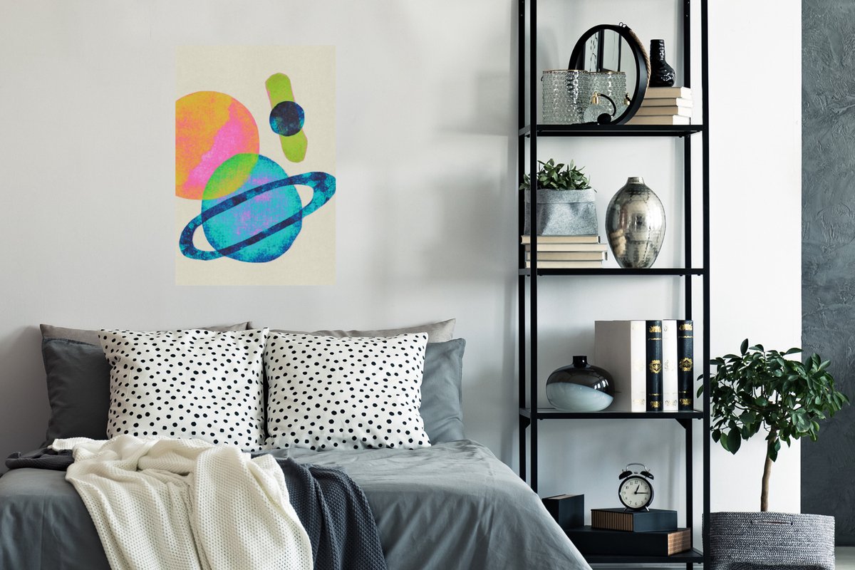 Poster Planeten - Abstract - Neon - Verf - 40x60 cm