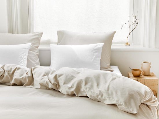 Ensemble de housse Yumeko satin de coton gris sable 240x220