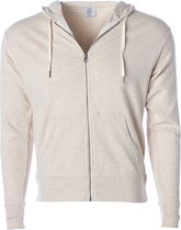 Unisex Zipped Hoodie 'French Terry' met capuchon Oatmeal Heather - XXL