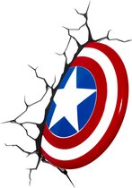 3DLightFX Captain America Schild - Wandlamp - Marvel Wandlamp - Lamp Kinderkamer - Nachtlamp - Draadloos