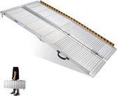 Oprijplaat Brug - Opvouwbaar tot 270Kg - tot 182cm - 270 kg capaciteit - Rolstoelhellingen voor trappen - verstelbare aluminium oprit - draagbaar - antislip oppervlak Rolstoelhelling voor thuis - trappen