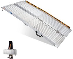 Oprijplaat Brug - Opvouwbaar tot 270Kg - tot 182cm - 270 kg capaciteit - Rolstoelhellingen voor trappen - verstelbare aluminium oprit - draagbaar - antislip oppervlak Rolstoelhelling voor thuis - trappen