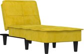 vidaXL - Chaise - longue - fluweel - geel