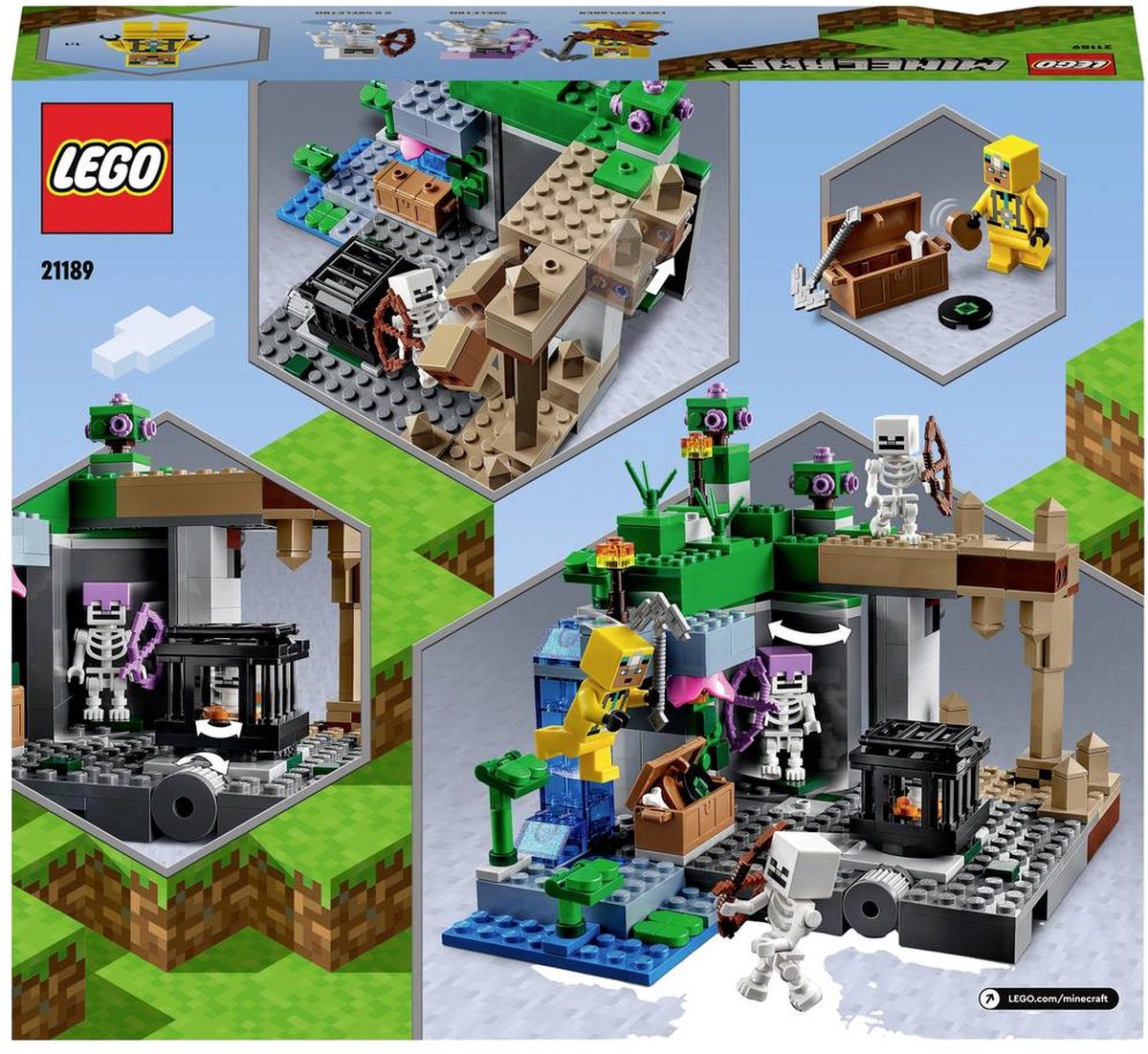 LEGO Minecraft De skeletkerker Speelgoed Halloween Set met Grot, Mobs en  Figuren - 21189 | bol.com