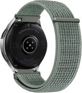Strap-it Smartwatch bandje 22mm - zacht nylon bandje geschikt voor Samsung Galaxy Watch 1 46mm / Galaxy Watch 3 45mm / Gear S3 Classic & Frontier - OnePlus Watch - Amazfit GTR 47mm / GTR 2 / GTR 3 - Pro - Grijs-groen