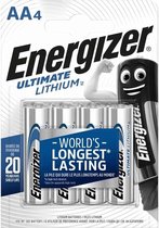 Energizer Ultimate Lithium Mignon - AA LR 6 - 1,5V - 1x4 stuks