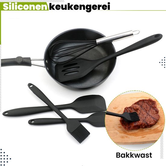 HI NATURE™ Spatel set van 5 stuks - Spatel silicone - Siliconen spatel set - Spatelset - keukengerei set - Keukenspatel | Hittebestendig - Vaatwasserbestendig | Bakspaan -... - Afbeelding 6