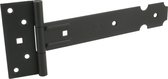 1x Poortscharnieren / hekscharnieren staal zwart epoxy - 40 x 3.5 cm - voor poorten / kruishengen