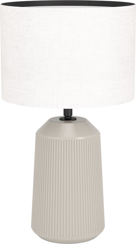 EGLO Capalbio Lampe à poser - E27 - 41 cm - Sable/ Wit - Céramique