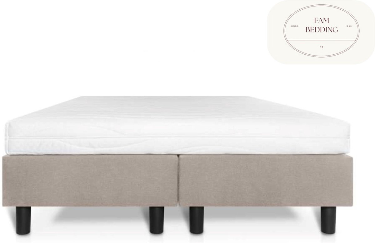 2 Persoons Boxspring Studio Luxe Pocketvering HR matras - Beige/Crème 140x220