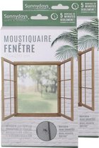 Sunnydays Insecten raam hor/gordijn - 2x - zwart - klittenband - polyester - 150 x 250 cm