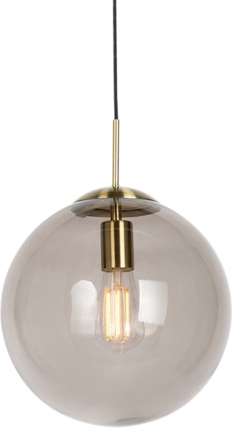 Boule QAZQA - Lampe suspendue Smart à LED moderne avec WiFi - 1 lumière - Ø 30 cm - Or/ laiton - Salon | Chambre à coucher | Cuisine