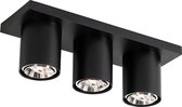 QAZQA tubo - Moderne Plafondspot | Spotje | Opbouwspot - 3 lichts - L 36 cm - Zwart - Woonkamer | Slaapkamer | Keuken