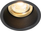 QAZQA alloy - Moderne Inbouwspot - 1 lichts - Ø 8.8 cm - Zwart Goud - Woonkamer | Slaapkamer | Keuken