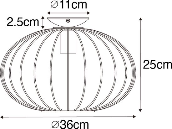 QAZQA margarita - Design Hanglamp - 1 lichts - Ø 36 cm - Zwart - Woonkamer | Slaapkamer | Keuken - QAZQA