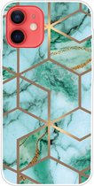 Coverup Marble Design TPU Back Cover - Geschikt voor iPhone 13 Hoesje - Groen