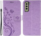 Coque Samsung Galaxy S21 FE - Fleurs Book Case - Violet